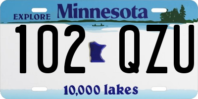 MN license plate 102QZU