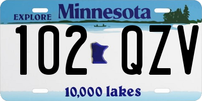 MN license plate 102QZV