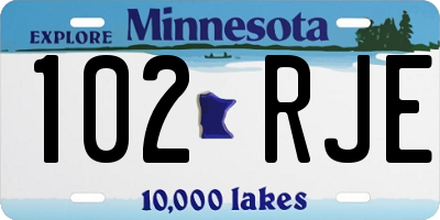 MN license plate 102RJE