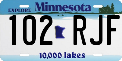 MN license plate 102RJF
