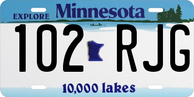MN license plate 102RJG