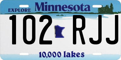 MN license plate 102RJJ