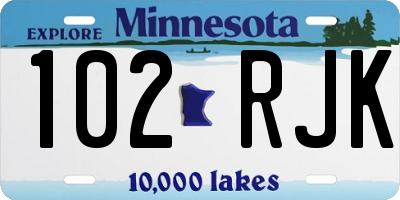 MN license plate 102RJK