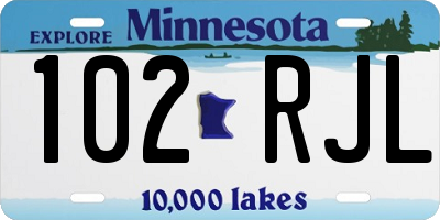 MN license plate 102RJL