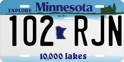 MN license plate 102RJN