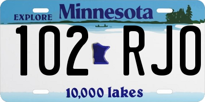 MN license plate 102RJO