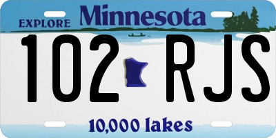 MN license plate 102RJS