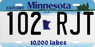 MN license plate 102RJT