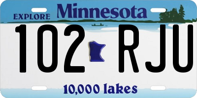 MN license plate 102RJU