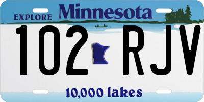 MN license plate 102RJV