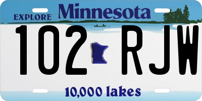 MN license plate 102RJW