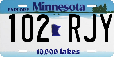 MN license plate 102RJY