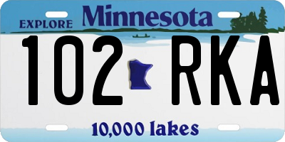 MN license plate 102RKA