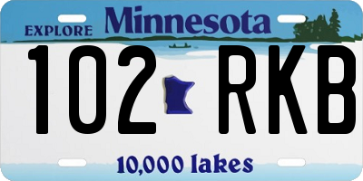 MN license plate 102RKB