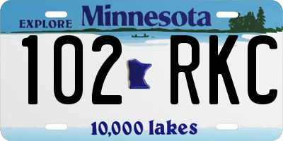 MN license plate 102RKC