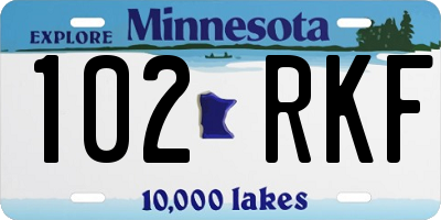 MN license plate 102RKF