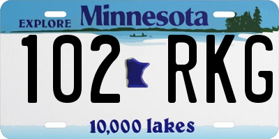 MN license plate 102RKG