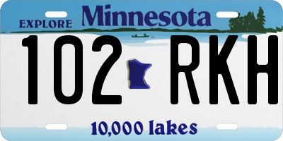 MN license plate 102RKH