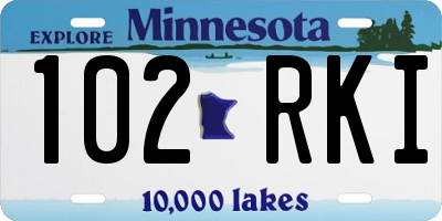 MN license plate 102RKI
