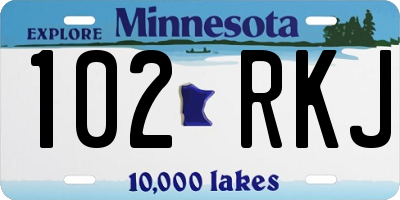 MN license plate 102RKJ