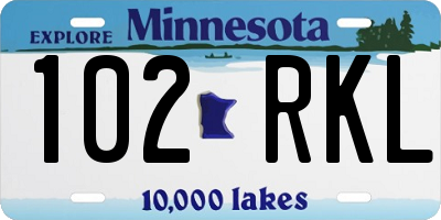 MN license plate 102RKL
