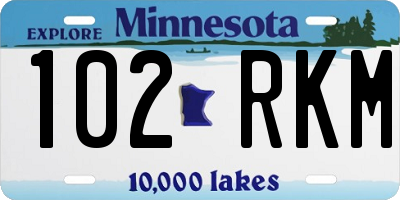 MN license plate 102RKM