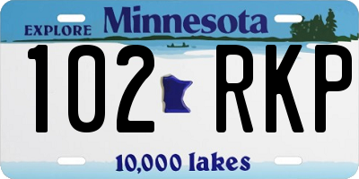 MN license plate 102RKP