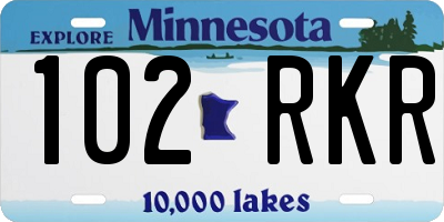 MN license plate 102RKR