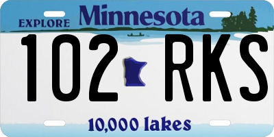 MN license plate 102RKS