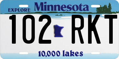 MN license plate 102RKT