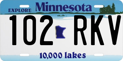 MN license plate 102RKV