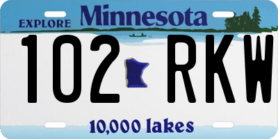 MN license plate 102RKW