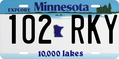 MN license plate 102RKY