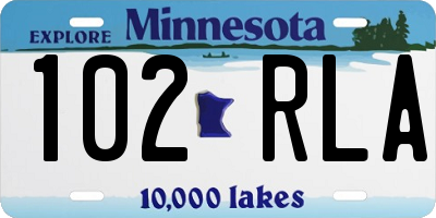 MN license plate 102RLA
