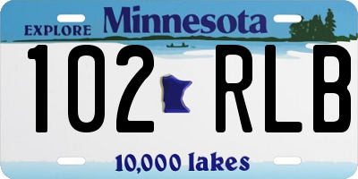 MN license plate 102RLB