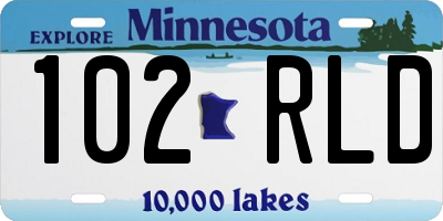 MN license plate 102RLD
