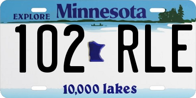 MN license plate 102RLE