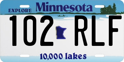 MN license plate 102RLF