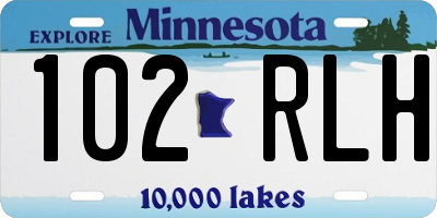MN license plate 102RLH