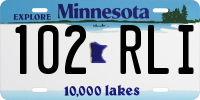 MN license plate 102RLI