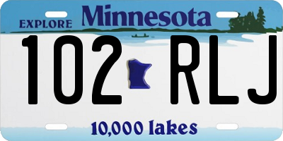 MN license plate 102RLJ