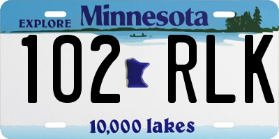 MN license plate 102RLK