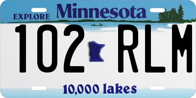 MN license plate 102RLM