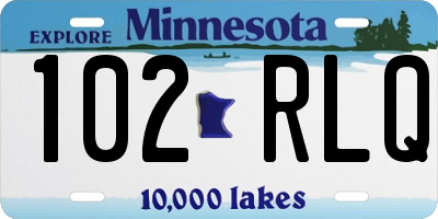 MN license plate 102RLQ