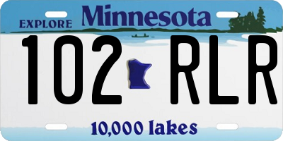 MN license plate 102RLR