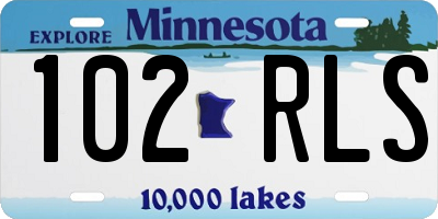 MN license plate 102RLS