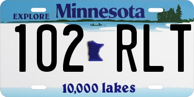 MN license plate 102RLT