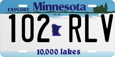 MN license plate 102RLV