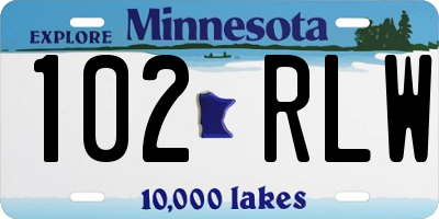 MN license plate 102RLW