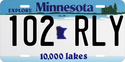 MN license plate 102RLY